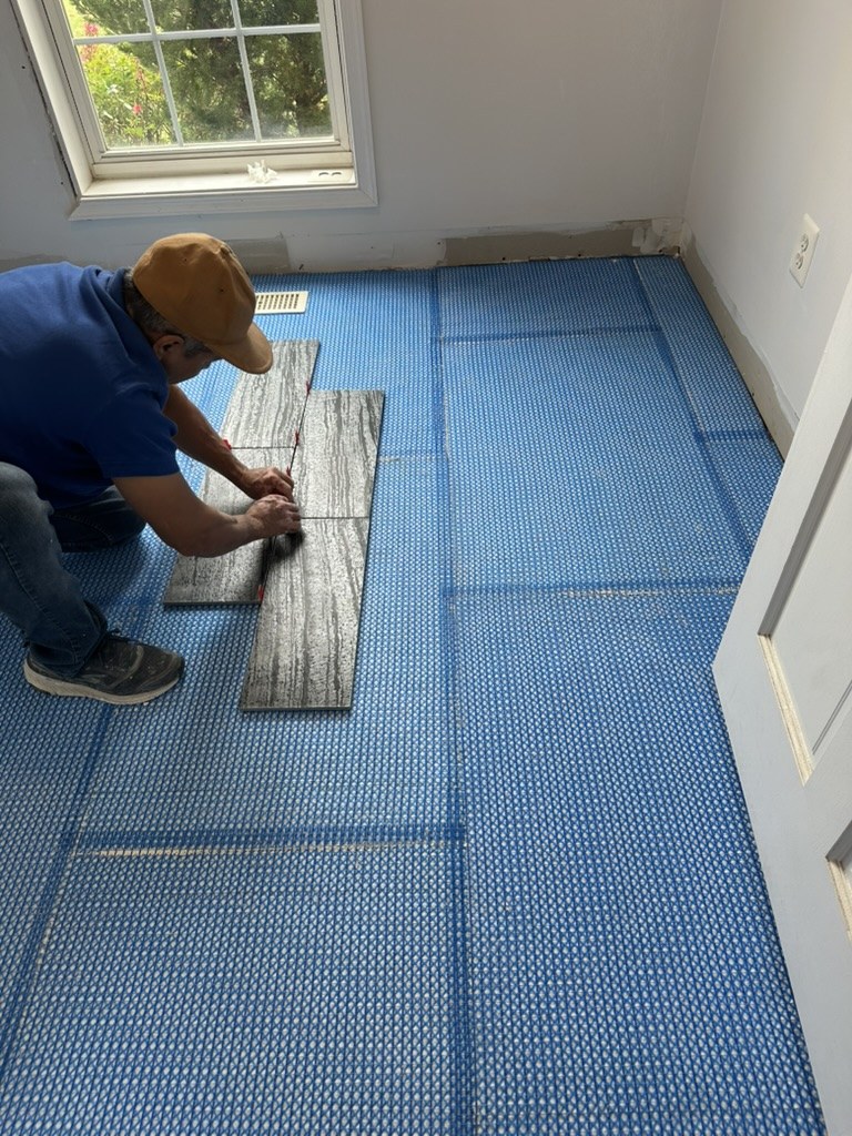 Installing the laundry-room floor