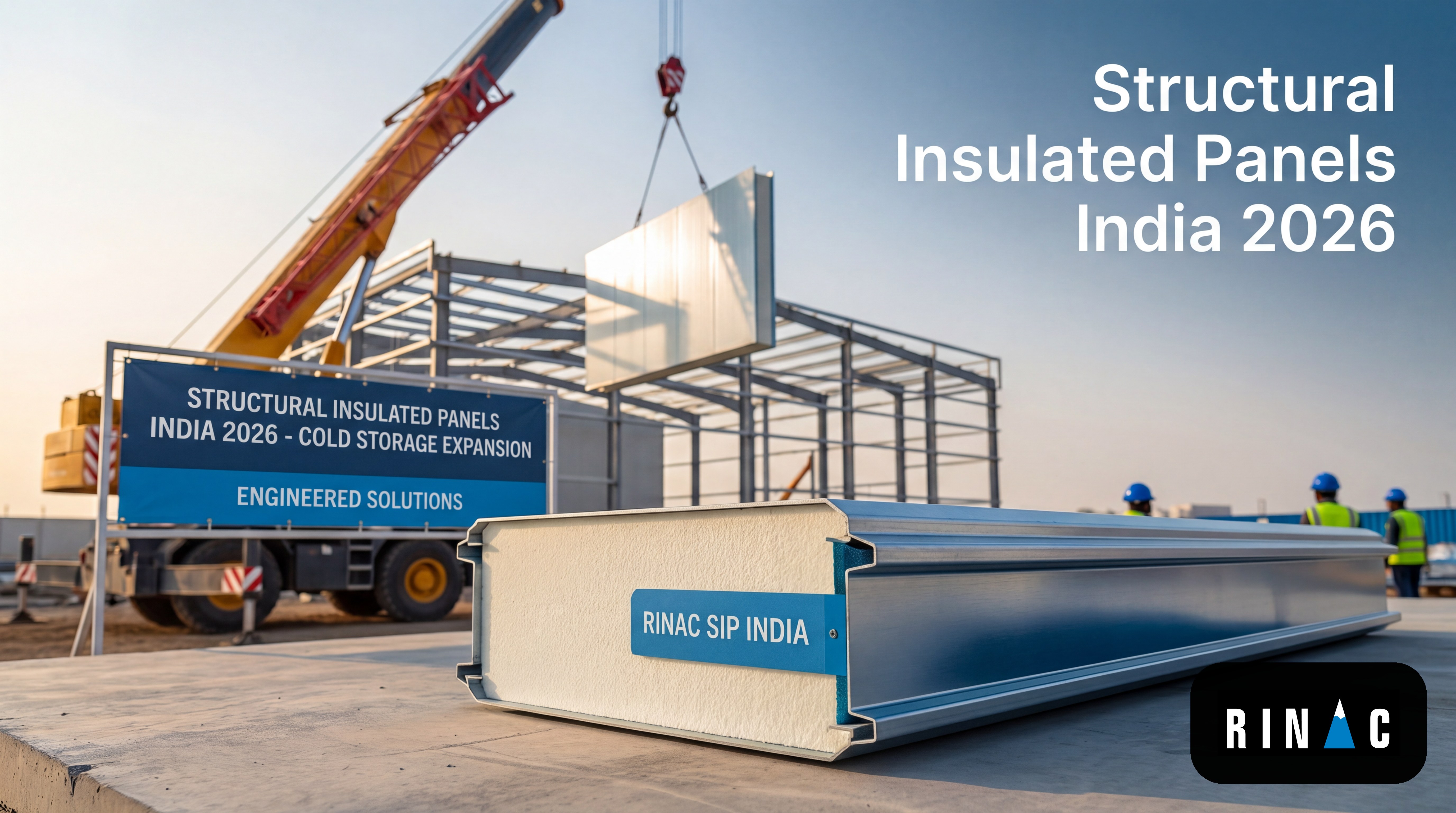 Structural insulated panels India 2026: engineered SIP construction panel with metal facings and insulated core for cold storage and modular buildings