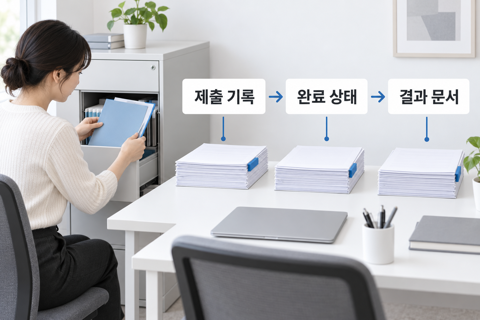 신고 종류와 계약서 제출 기록, 완료 상태, 결과 문서를 대조하는 확인 순서