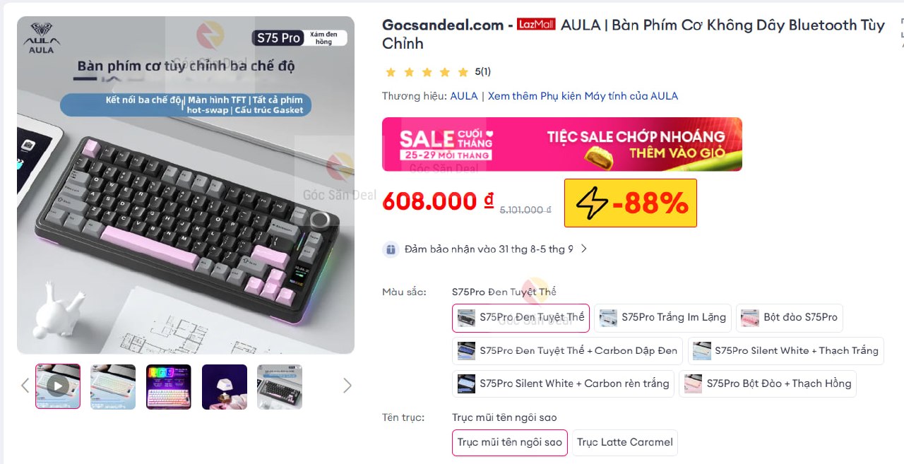 AULA | Bàn Phím Cơ Không Dây Bluetooth Tùy Chỉnh