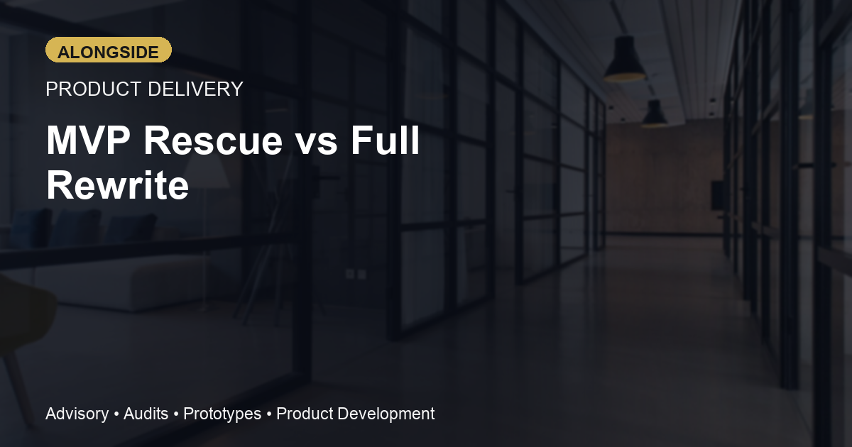 MVP Rescue vs Full Rewrite: How to Decide When the Product Exists but the Delivery System Is Broken