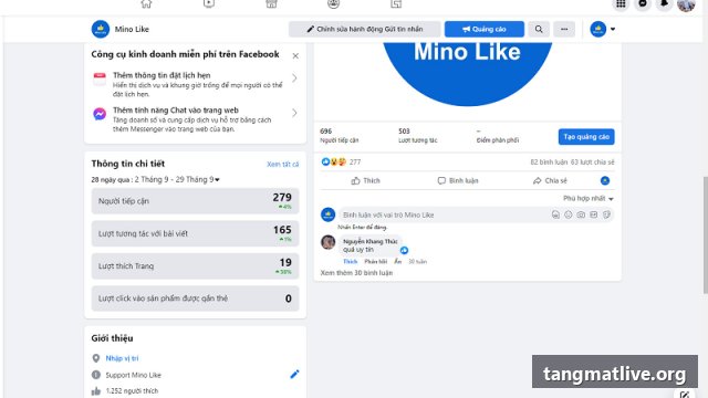 Dịch vụ tăng like Facebook tại Tangmatlive.org