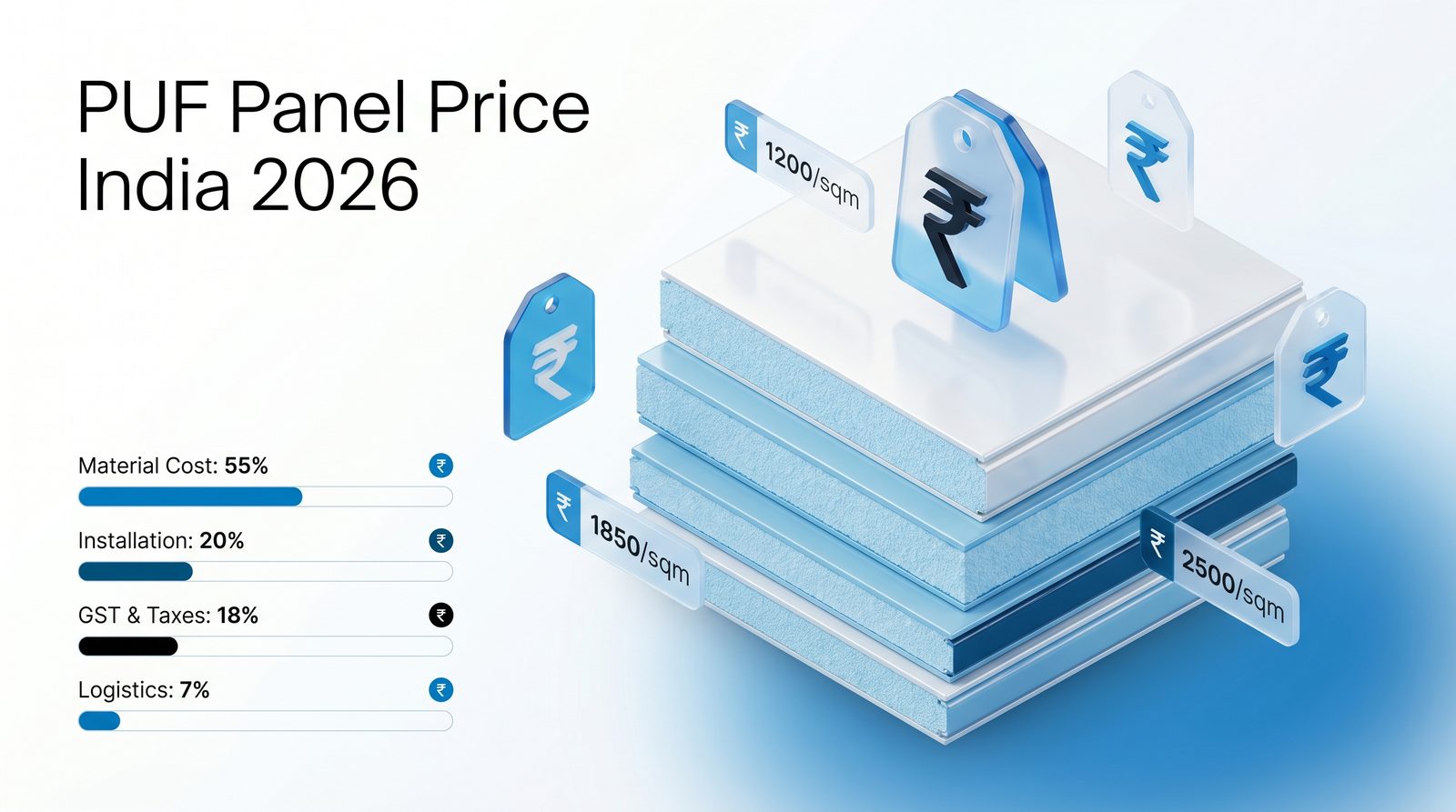 PUF panel price India 2026 cost guide with thickness, density and steel skin price levers