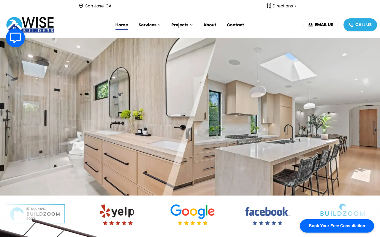 Wise Builders homepage