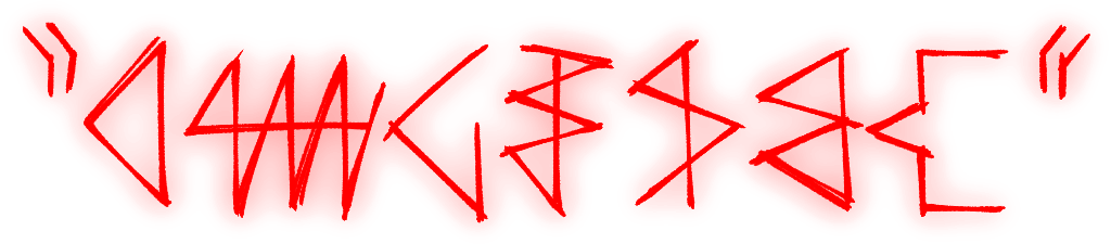 > 'OMUKADE' written in Voidspeak.