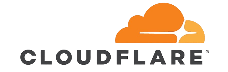 Cloudflare logo in orange and white