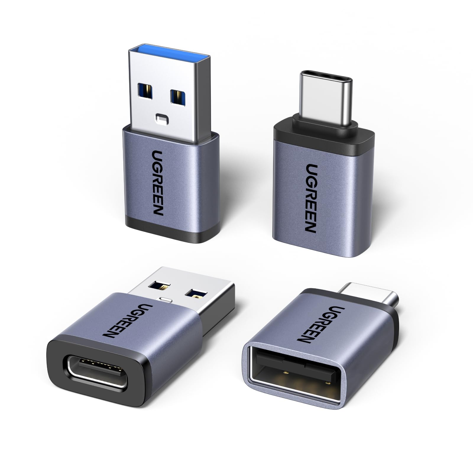UGREEN USB to USB C Adapter Combo 4-Pack, 10Gbps Type C Converter