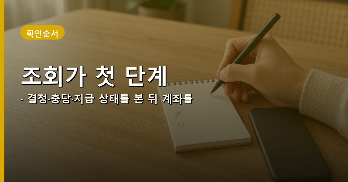 홈택스 환급금 조회부터 계좌 확인까지의 판단 순서를 보여주는 과정 이미지