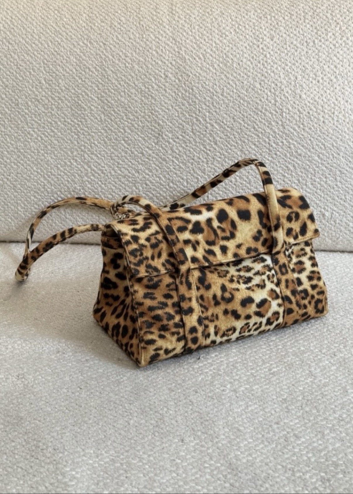 Maison Cléo x Thomsen leopard flap bag, long shoulder strap