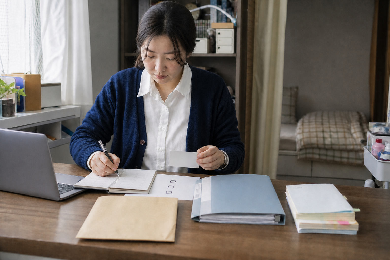 경력증명서 요청 전 근무기간과 실제 담당업무를 정리하는 직장인