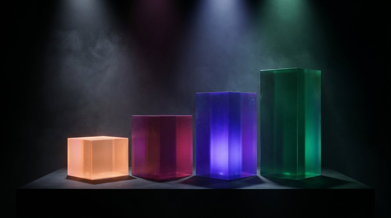 Four podium-style geometric shapes representing the four AI coding tools, with Claude Code highest