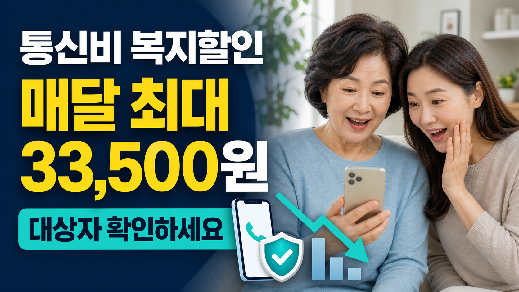 통신비 매달 최대 33,500원 감면 2026 이동통신요금 복지할인 대상과 신청방법