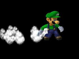 Smash Melee Luigi performing a wavedash