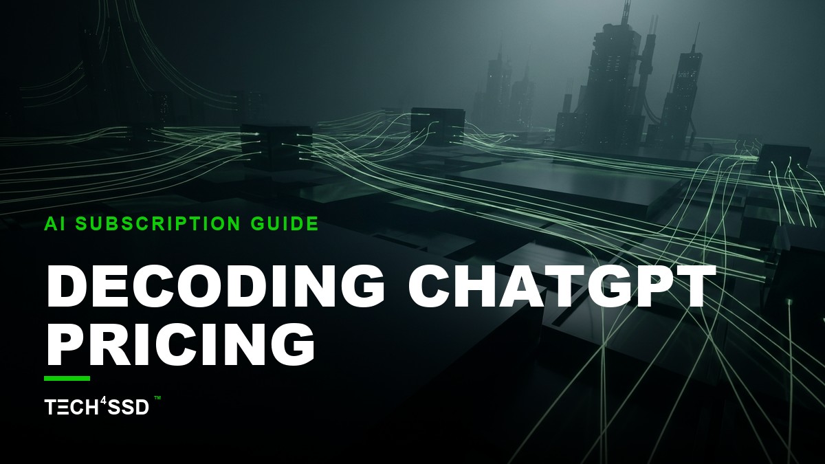 A visual representation of a tiered pricing structure for ChatGPT, with ascending steps labeled Free, Go, Plus, Pro $100, Pro $200, Business, and Enterprise, against a dark background with neon-green accents.