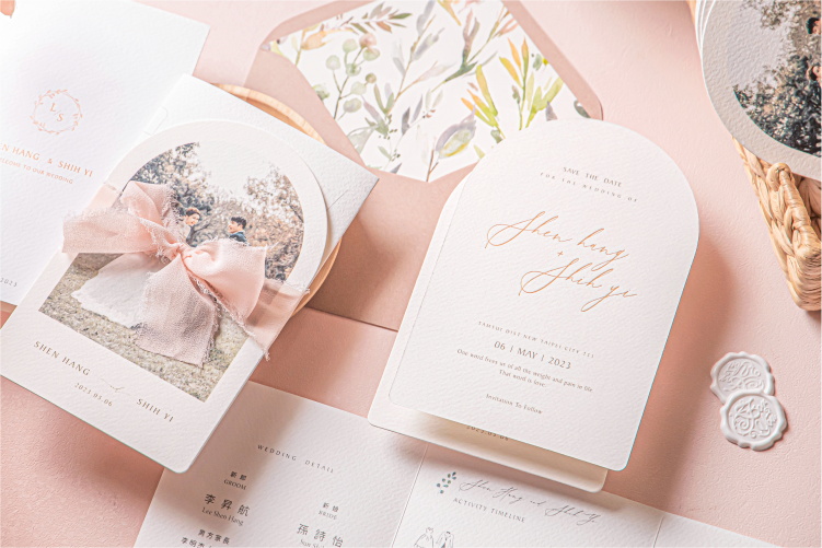 婚卡喜帖 - 花漾白羽 商品圖3
