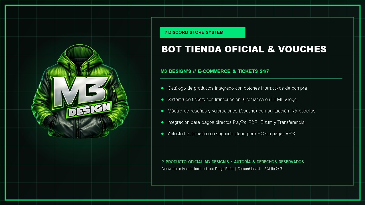 Bot de tienda, tickets y reseñas