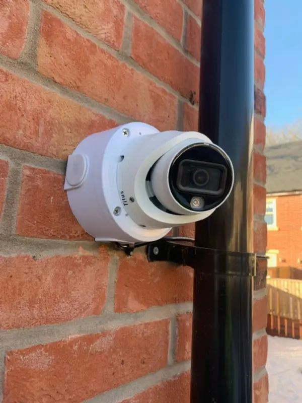 Infographic showing recommended CCTV camera placement positions around a UK property