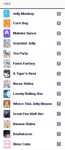 Bananas in Jellamas party: list Bananas in Jellamas party: list