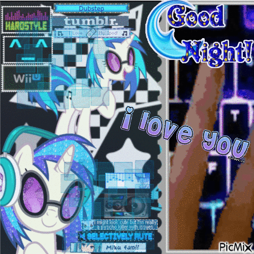 A Picmix gif of DJ Pon-3 also known as Vinyl Scratch by picmix user Azly