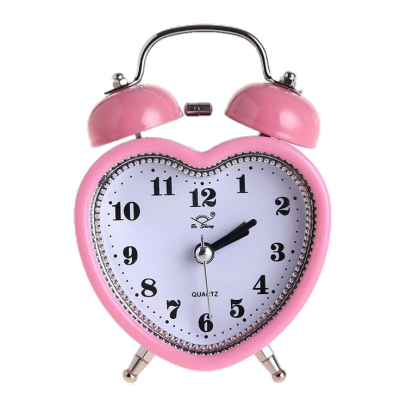 pink heart clock