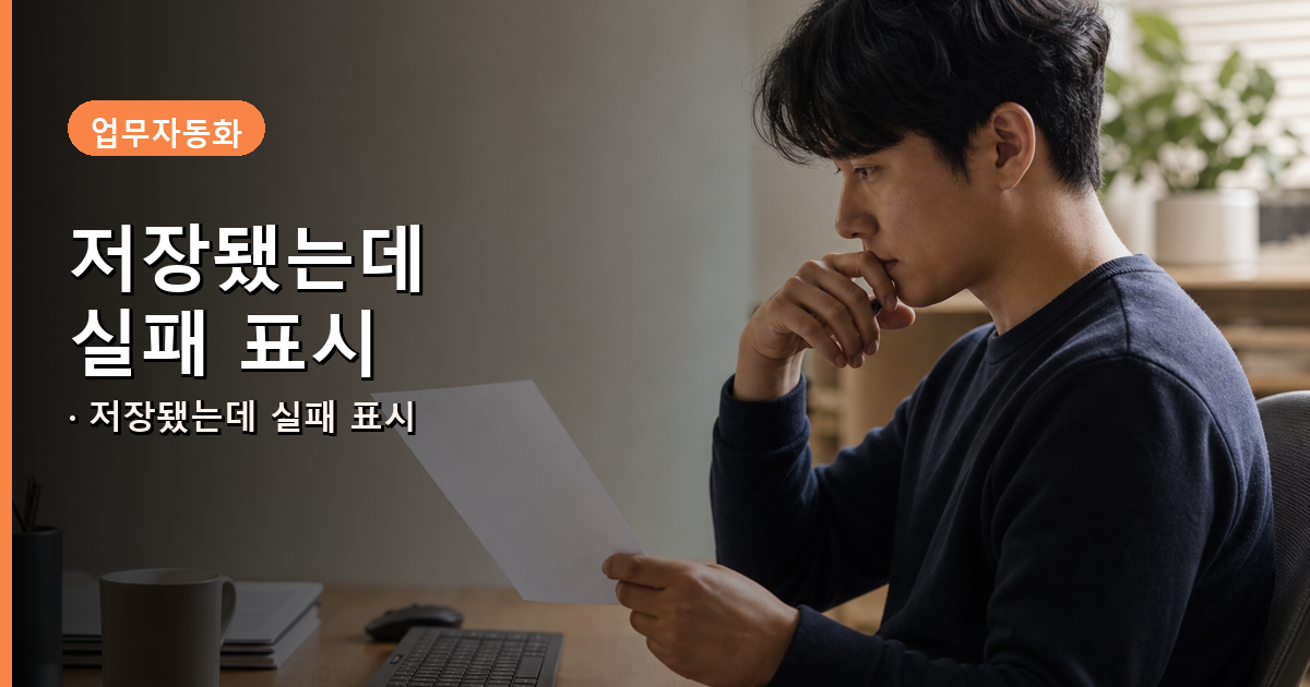 저장은 끝났고, 틀린 건 결과 기록이었습니다 내용 이미지