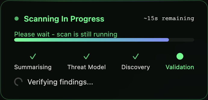 Scanning in progress