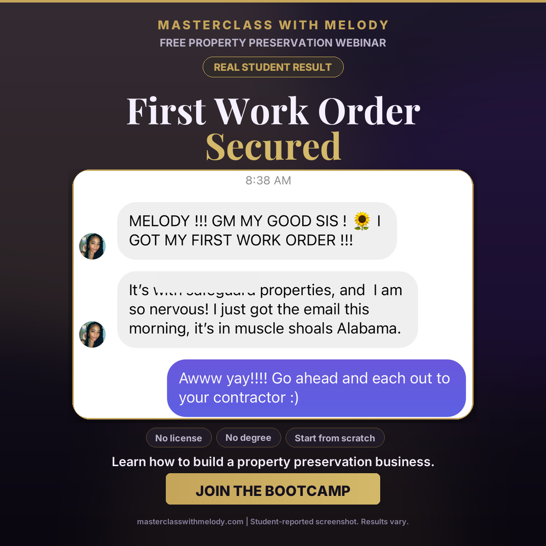 First Work Order Secured