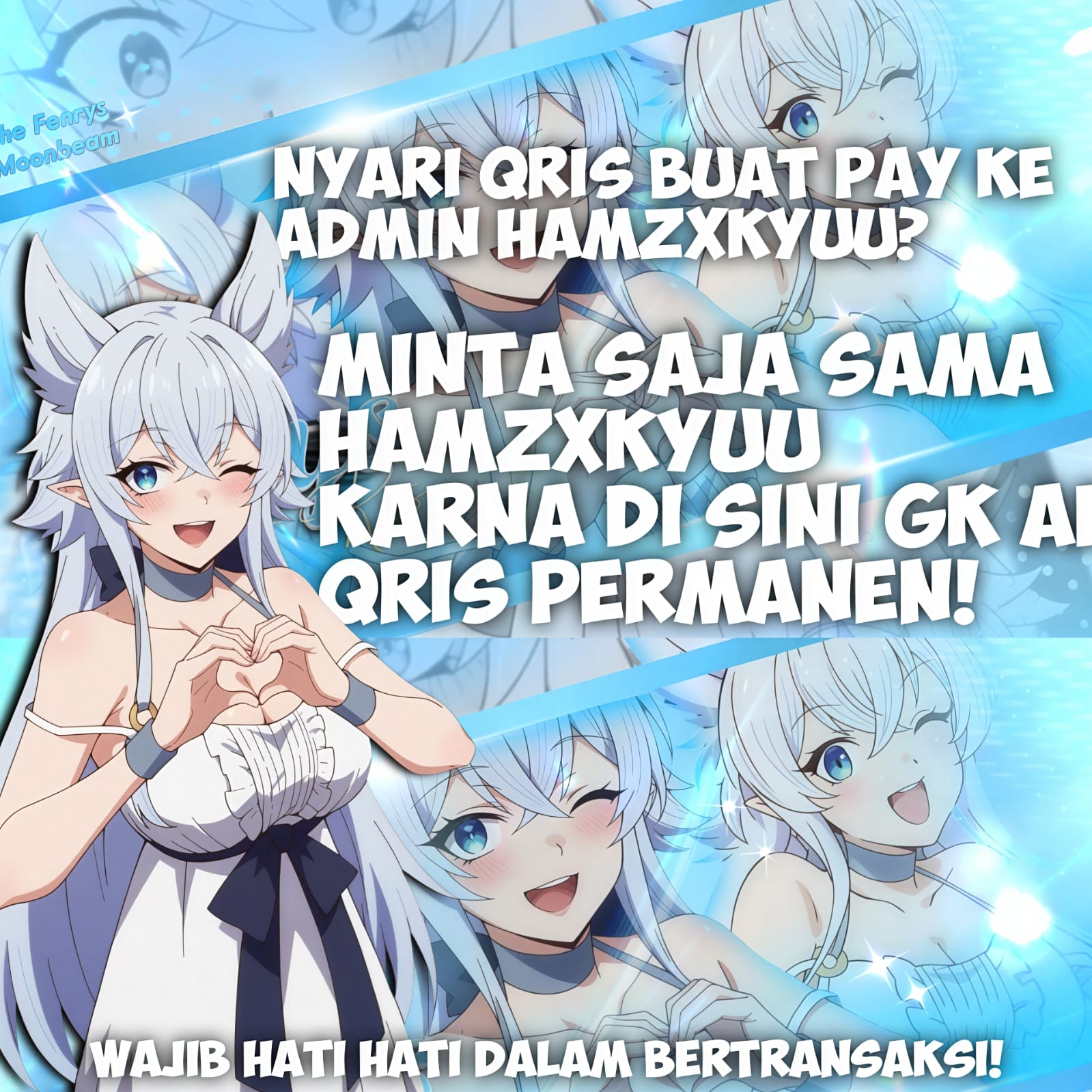 QR Code pembayaran digital berwarna ungu dengan logo HAMZXKYUU di tengah, latar belakang putih bersih