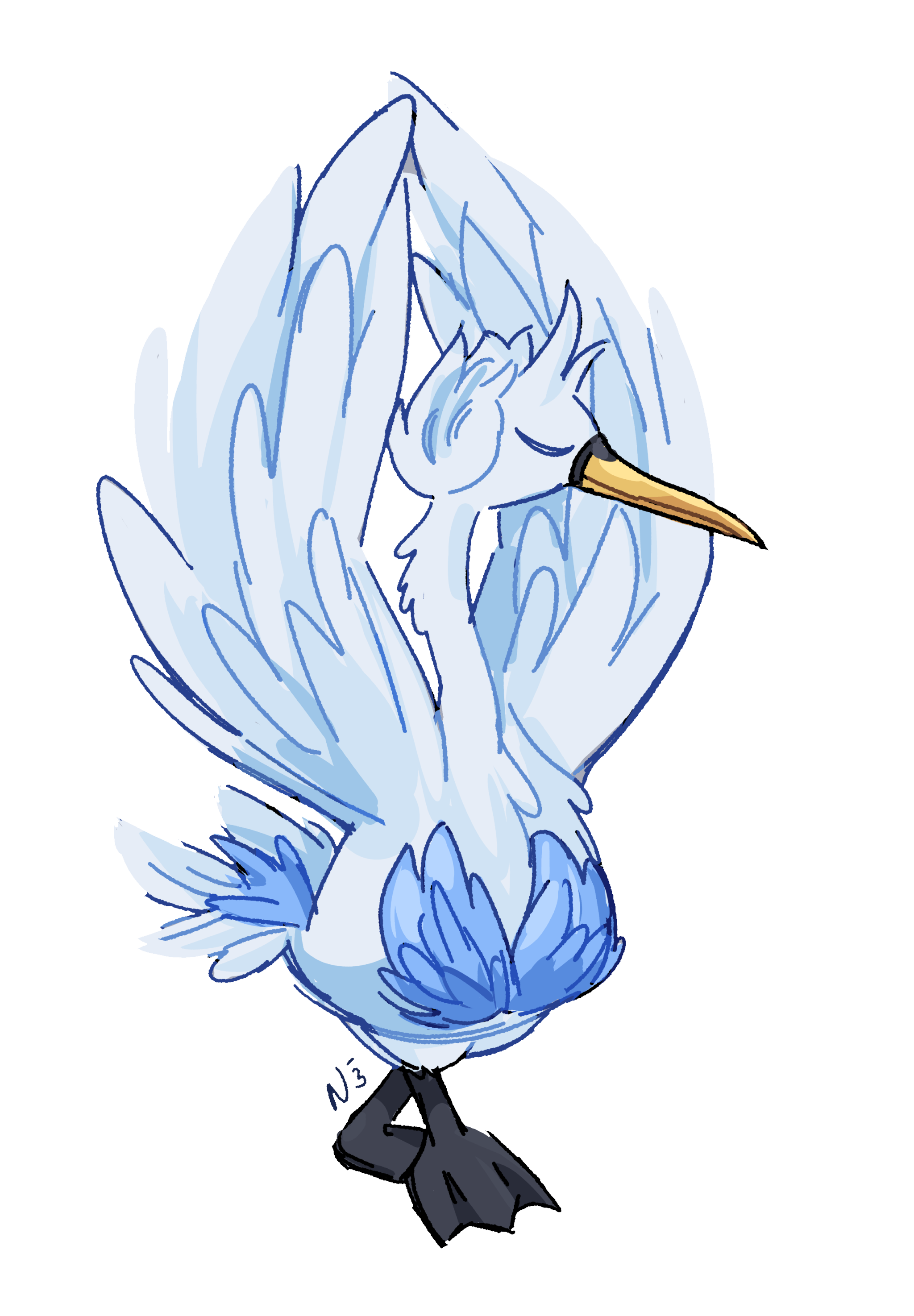 Fanart of Swanna doing an elegant dance | ac azidoazide-art