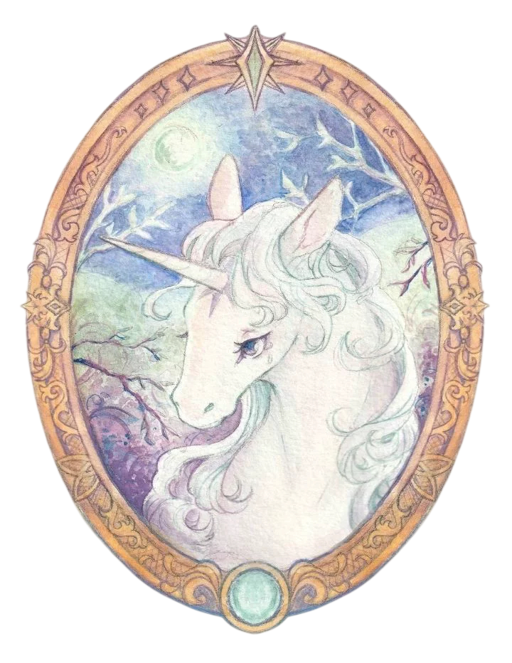 art of unicorn in a picture frame