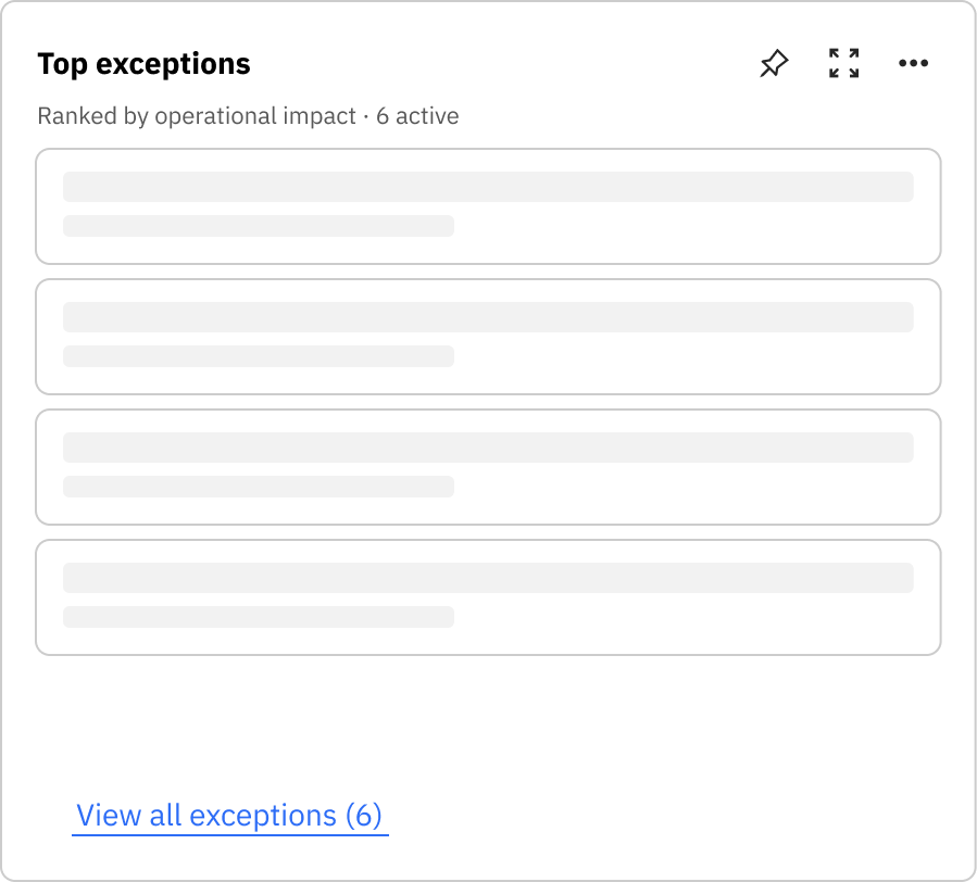 Exception queue loading with skeleton placeholders