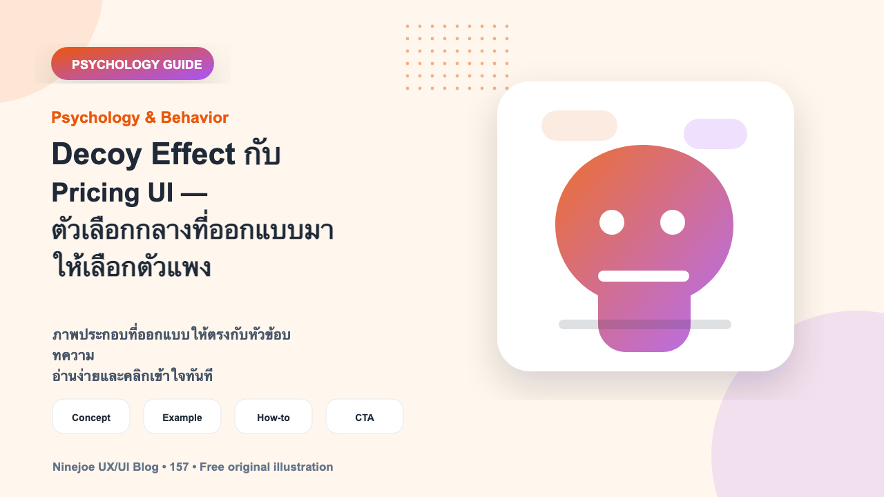 Decoy Effect กับ Pricing UI — ตัวเลือกกลางที่ออกแบบมาให้เลือกตัวแพง