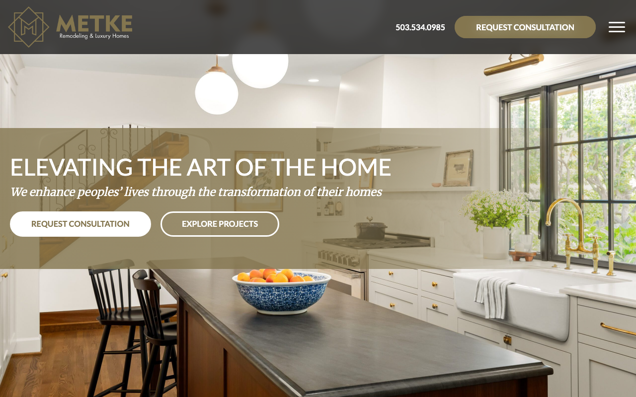 Metke Remodeling & Luxury Homes homepage