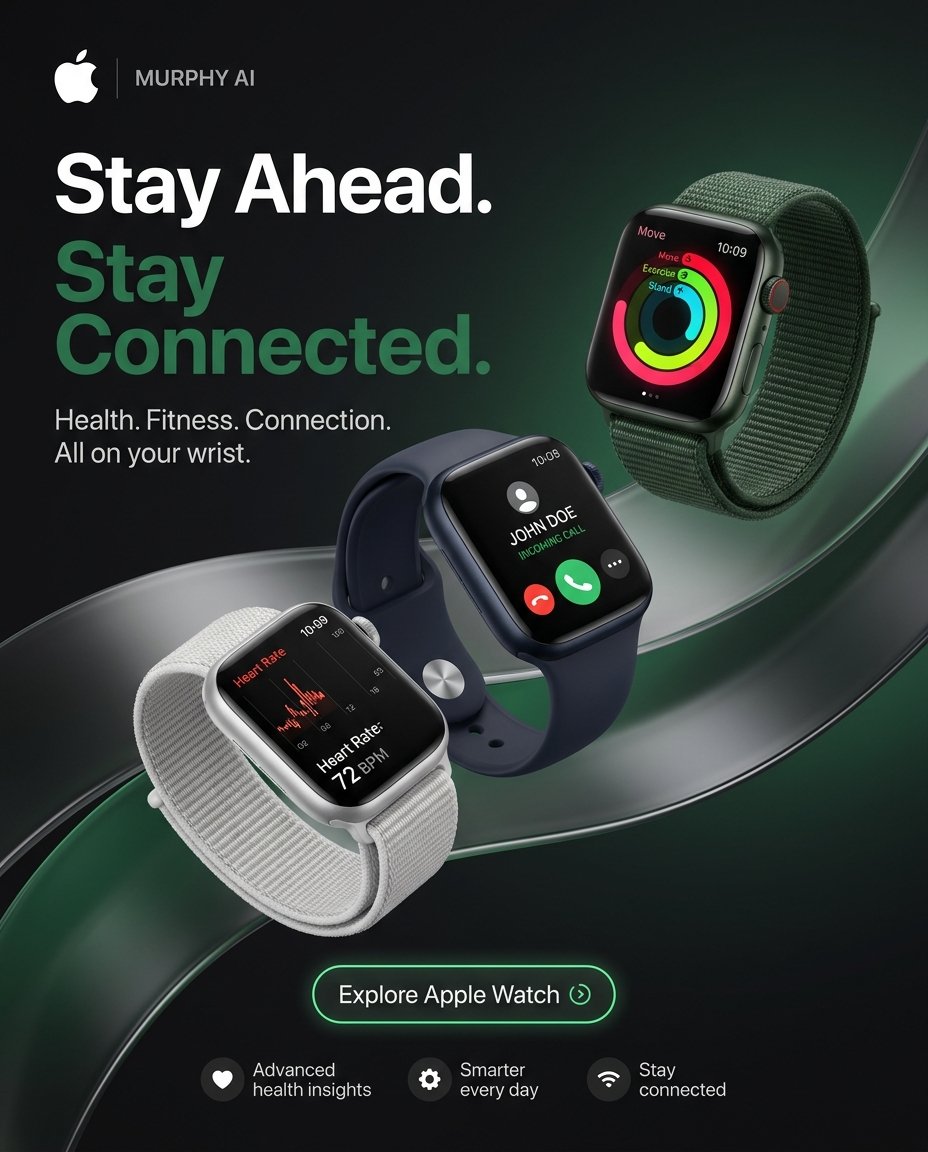 ChatGPT image prompt example — Apple Watch Series 11 luxury tech campaign poster