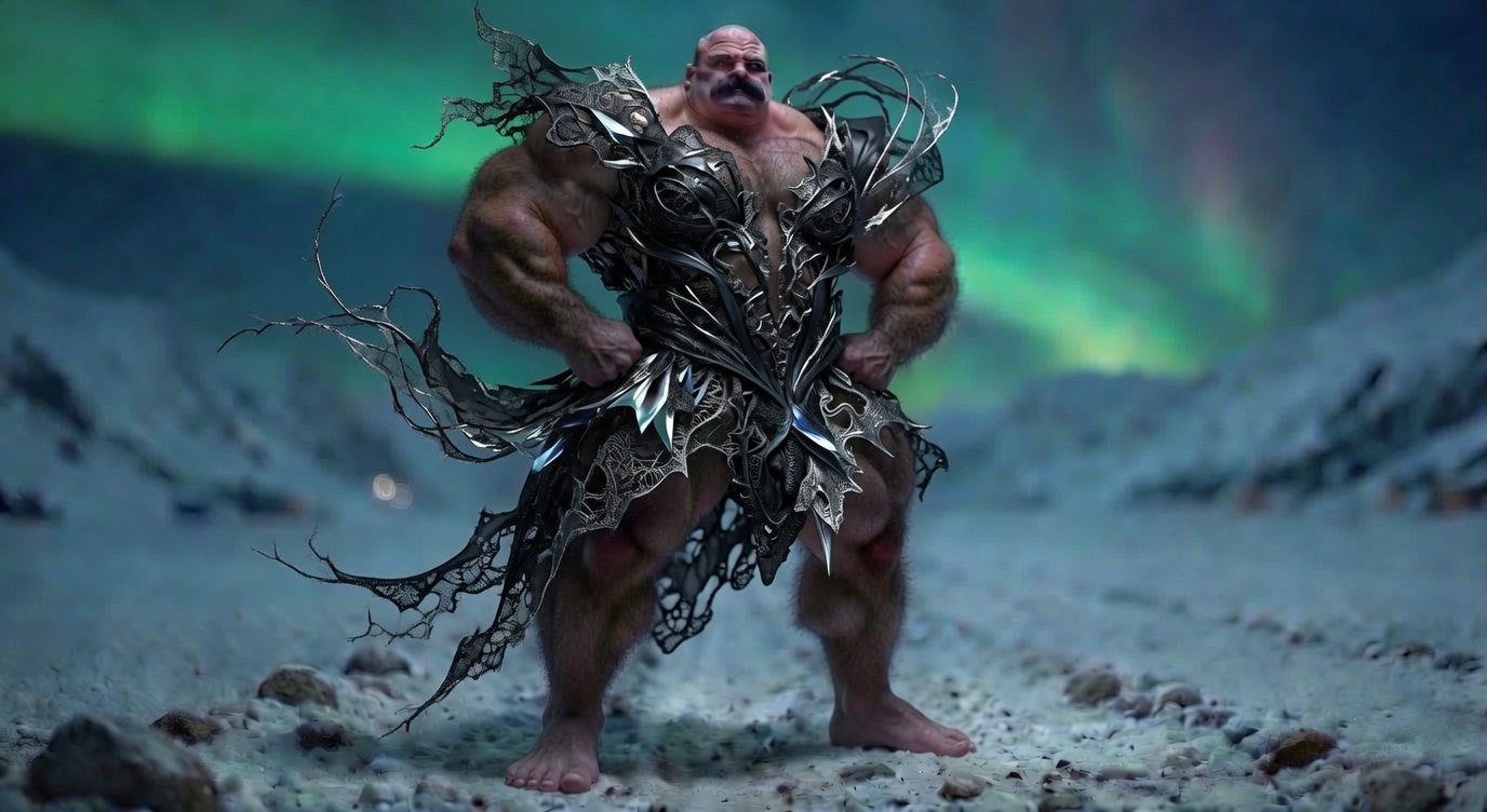 black filigree armor / aurora snowfield