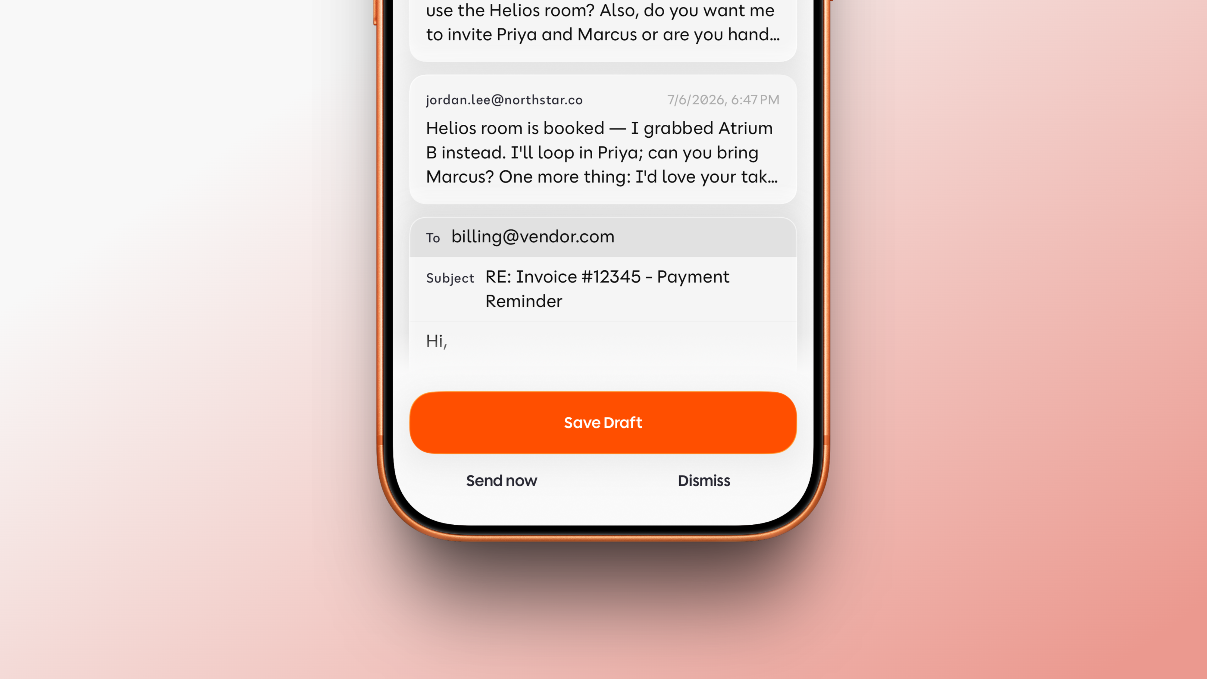 Poppy email draft actions