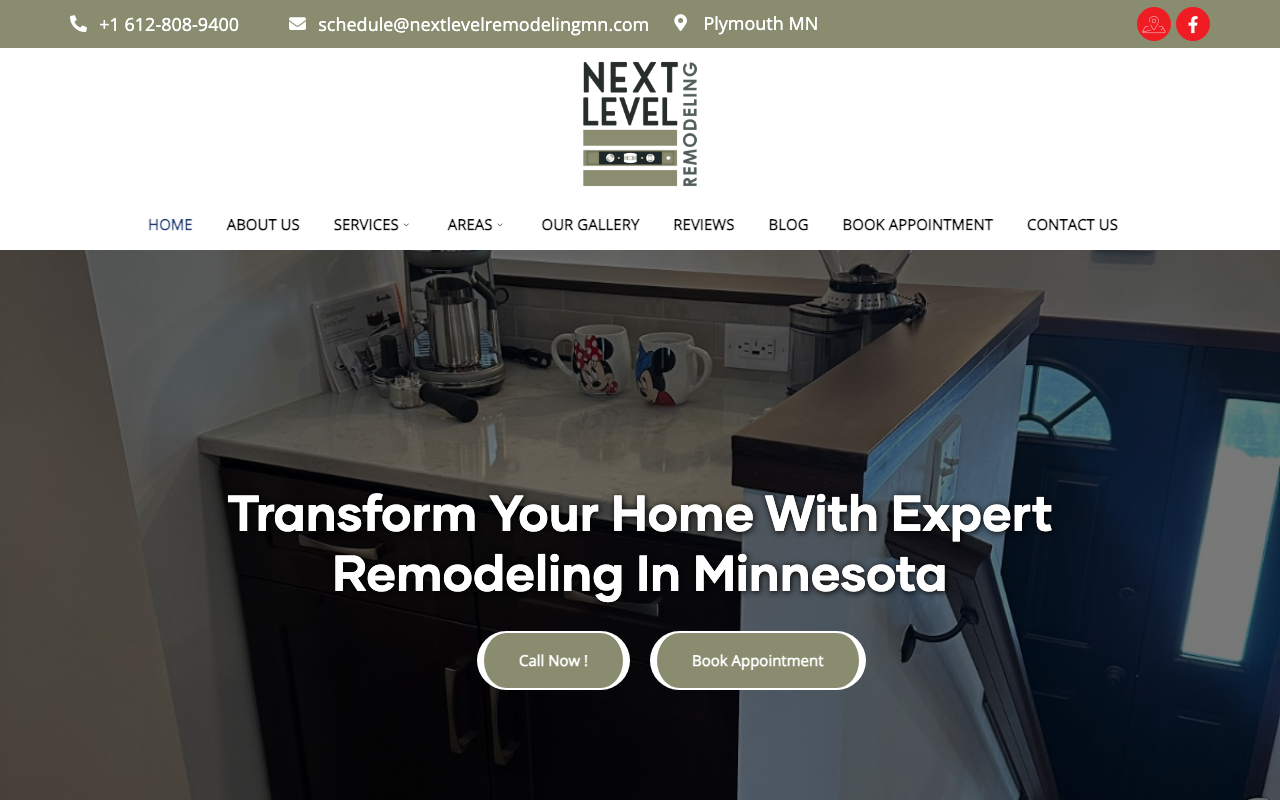 Next Level Remodeling MN homepage