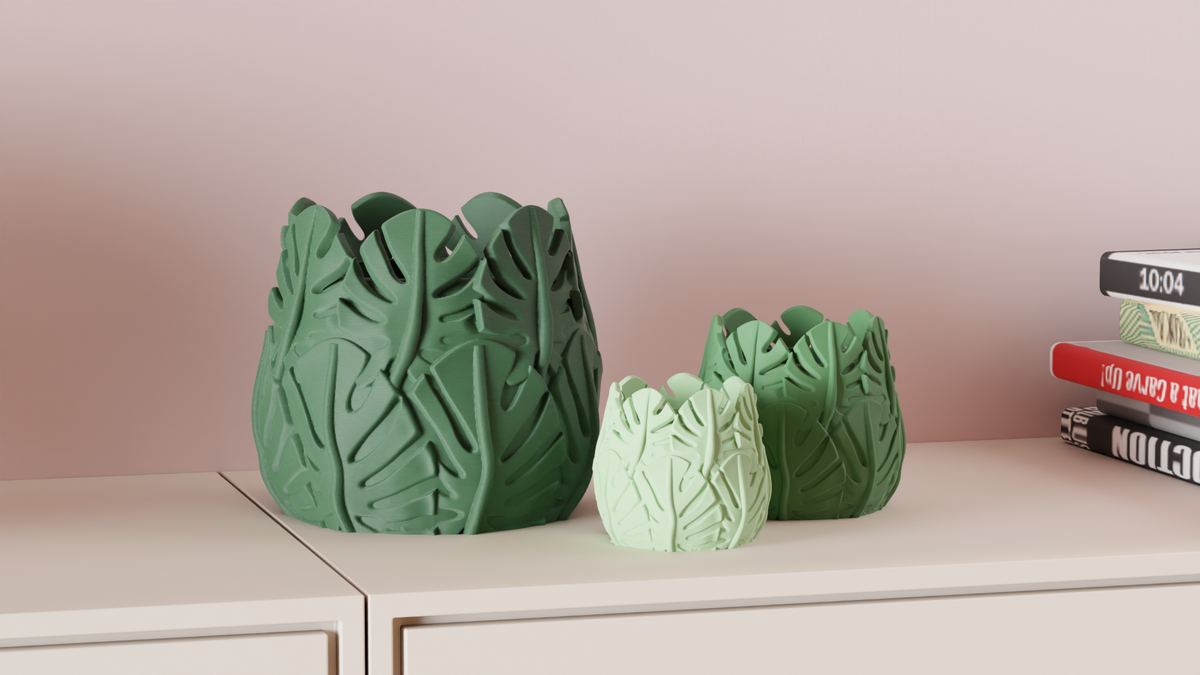 Macetero lapicero Monstera — imagen 4 de impresión 3D