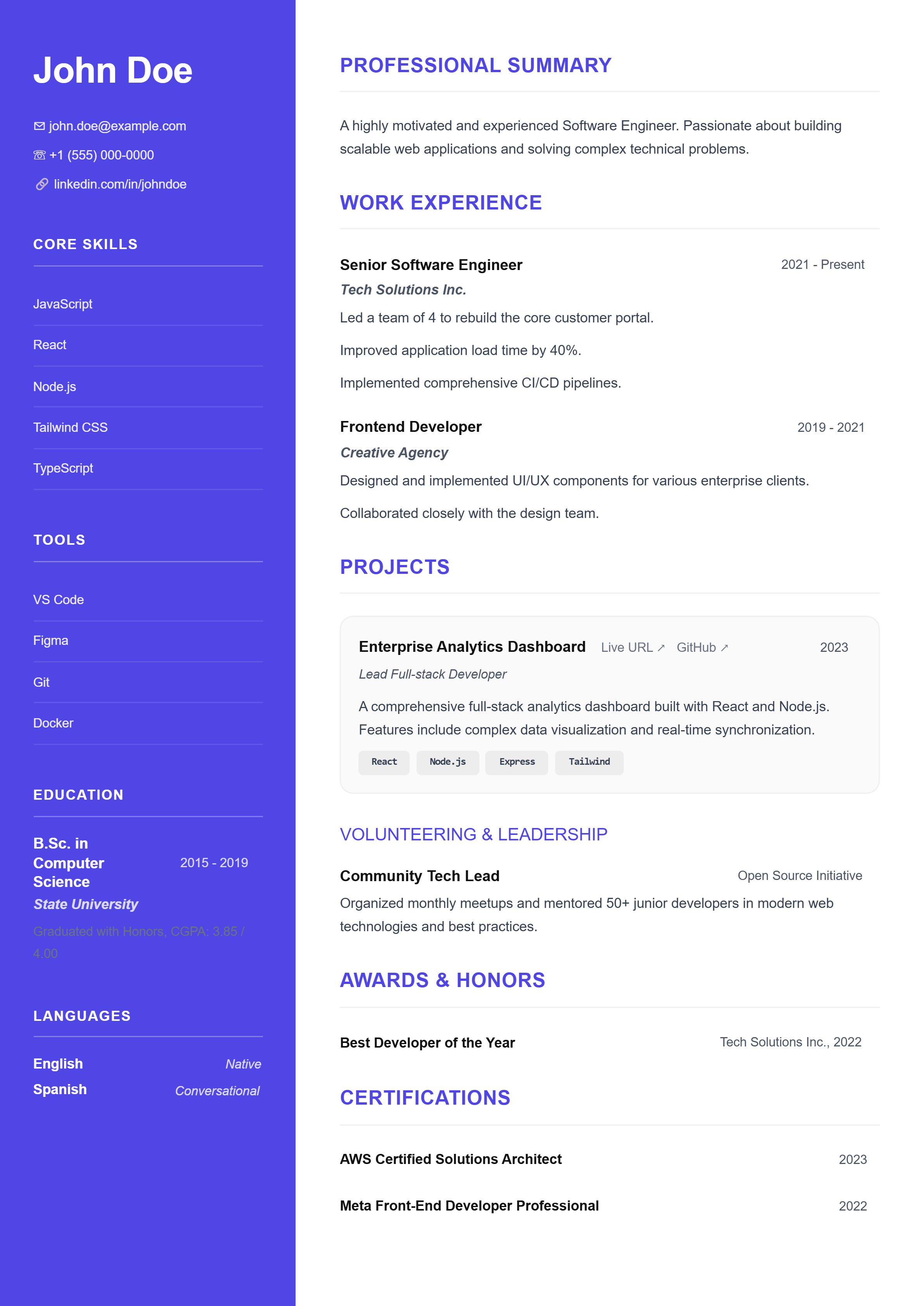 Free Resume Templates 2026 — Professional CV Designs | CV Pro