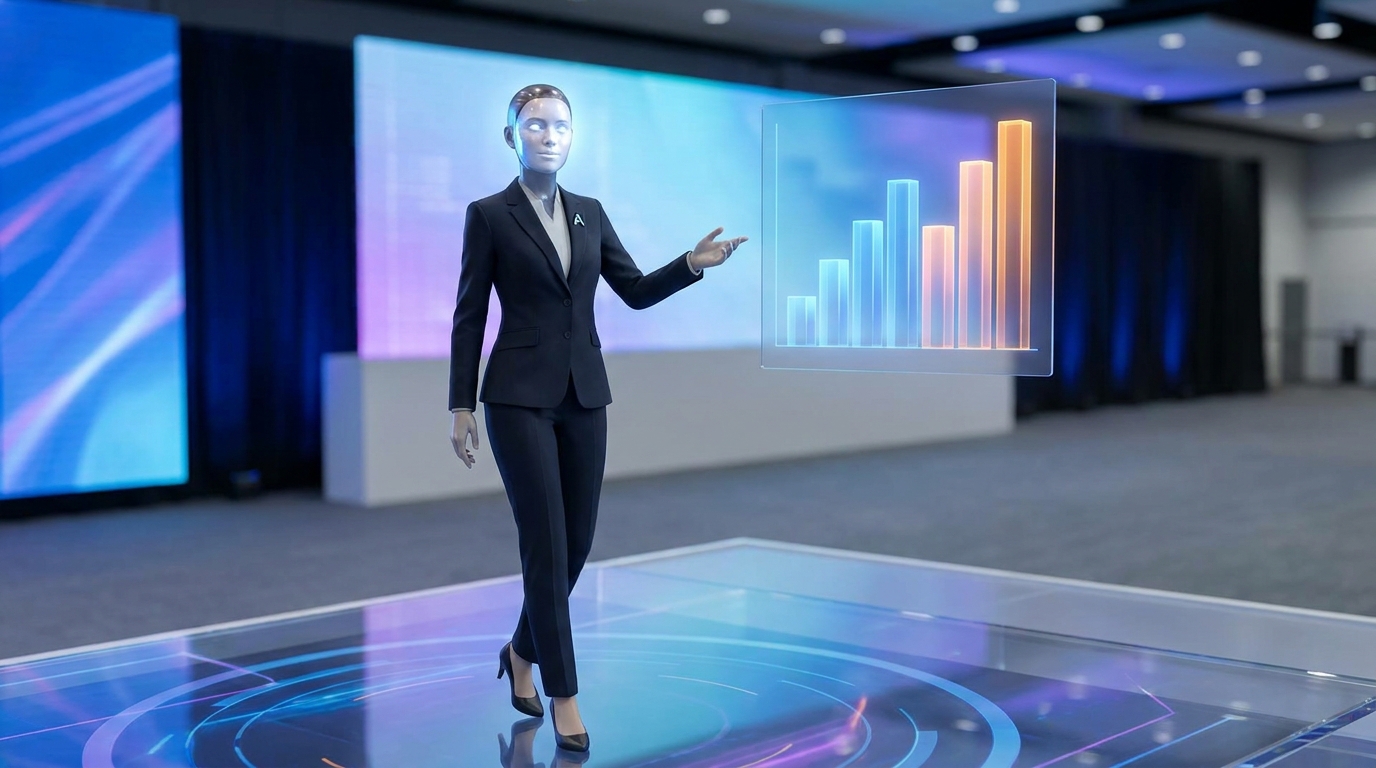 AI avatar demonstrating product features with directorial control in Google Vids