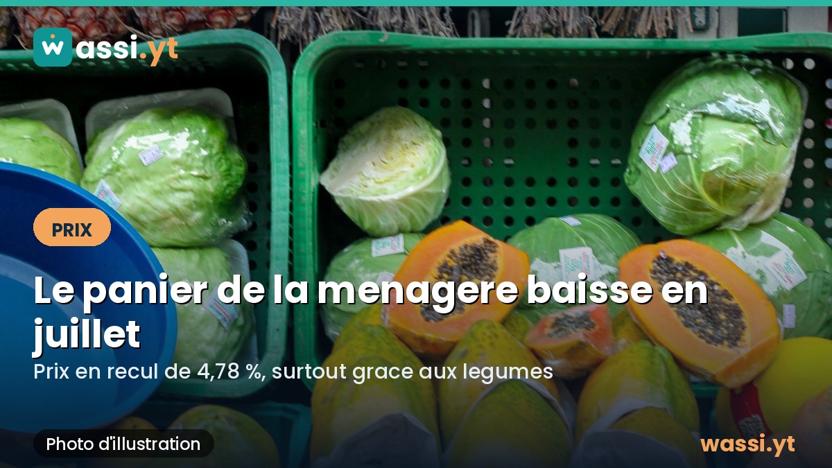 Panier de la menagere a Mayotte : les prix reculent de 4,78 % en juillet