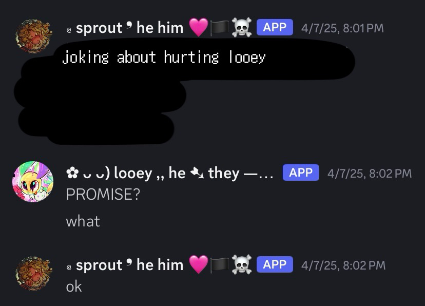 another one of many instances of mel's alter looey sexualizing chem's alter sprout