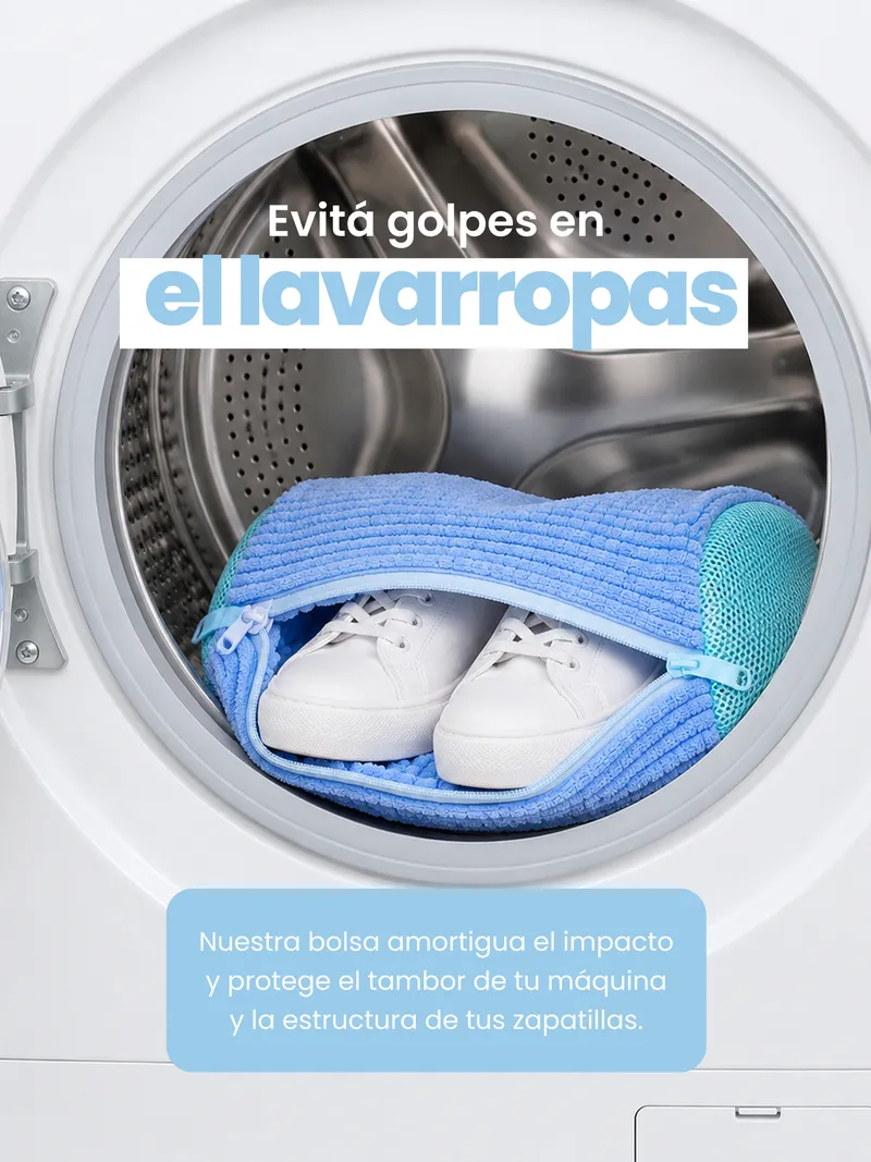 Evitá golpes en el lavarropas - bolsa MR.GLIX protege tus zapatillas