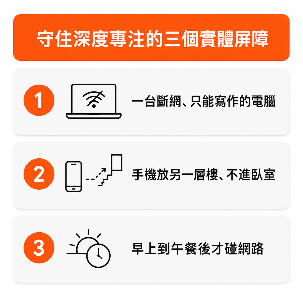 守住深度專注的三個實體屏障