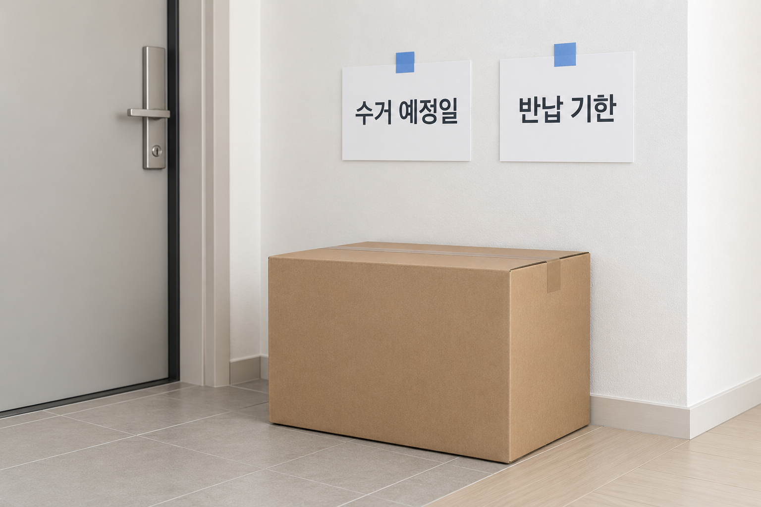 수거 예정일과 반납 기한을 별도로 확인하는 설명용 일정 비교