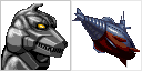 Super Mechagodzilla and Gouten portrait sprites ripped by me XD