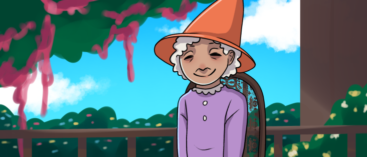 an image of an elderly witch