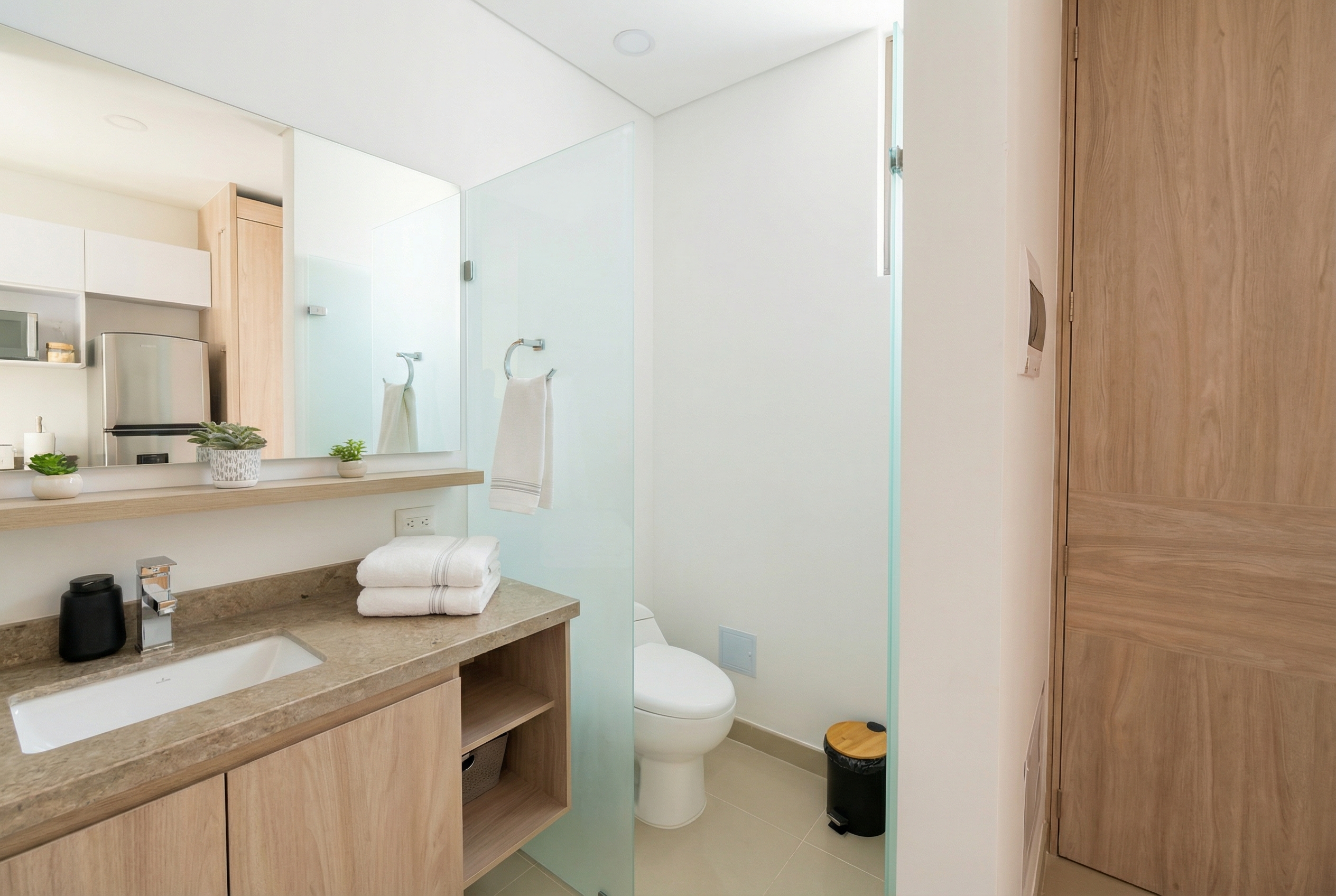 Baño con ducha de vidrio