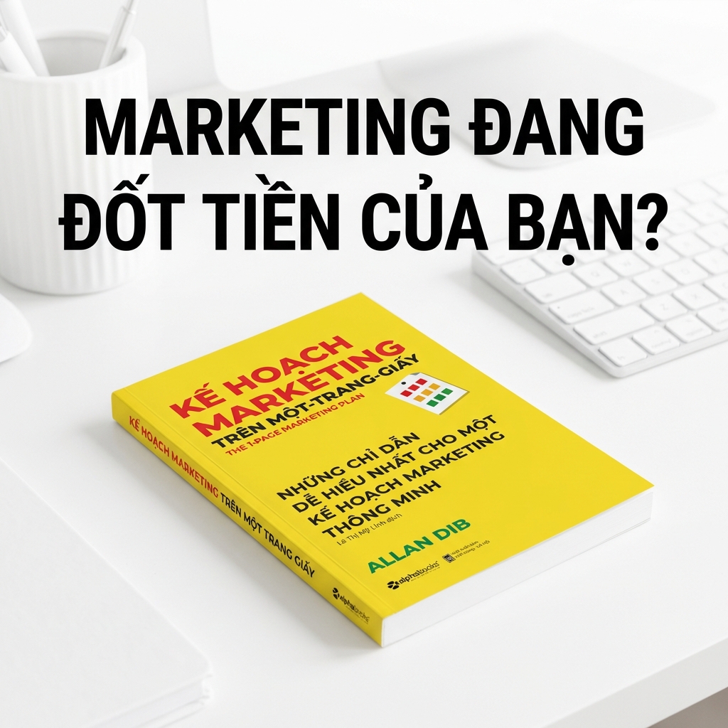 Cuốn sách Allan Dib trên bàn làm việc hiện đại