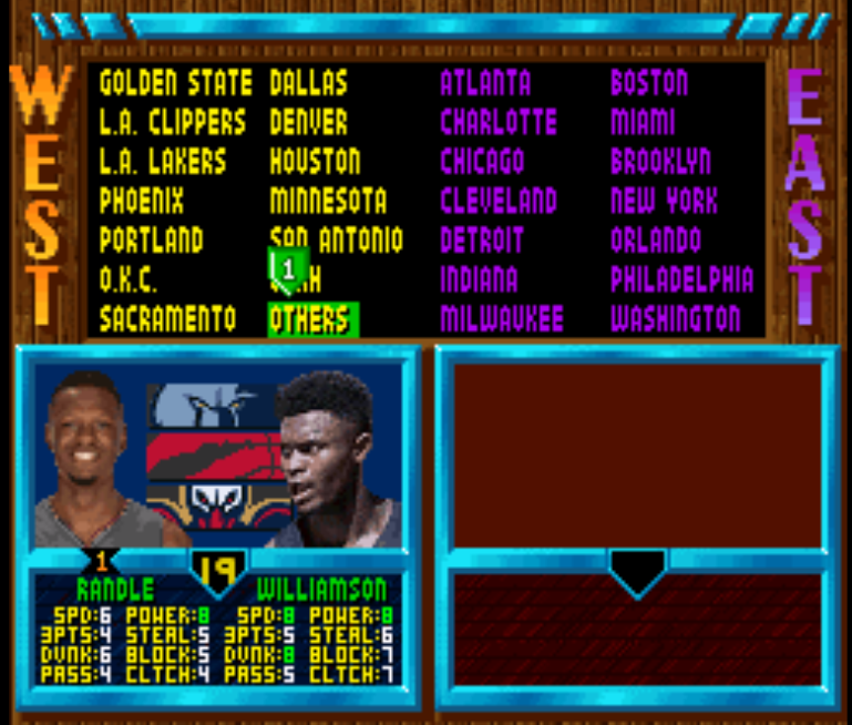 NBA Jam Old School Edition - Player selection screen 